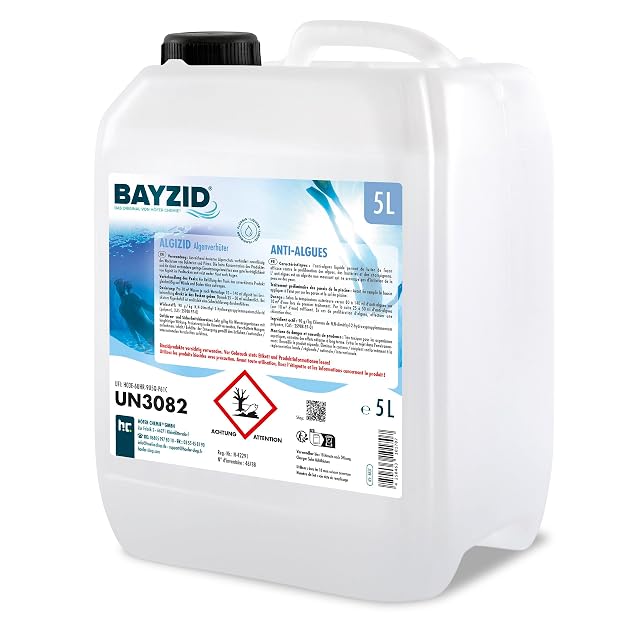 Alghicida liquido Höfer Chemie in tanica da cinque litri per una cura preventiva