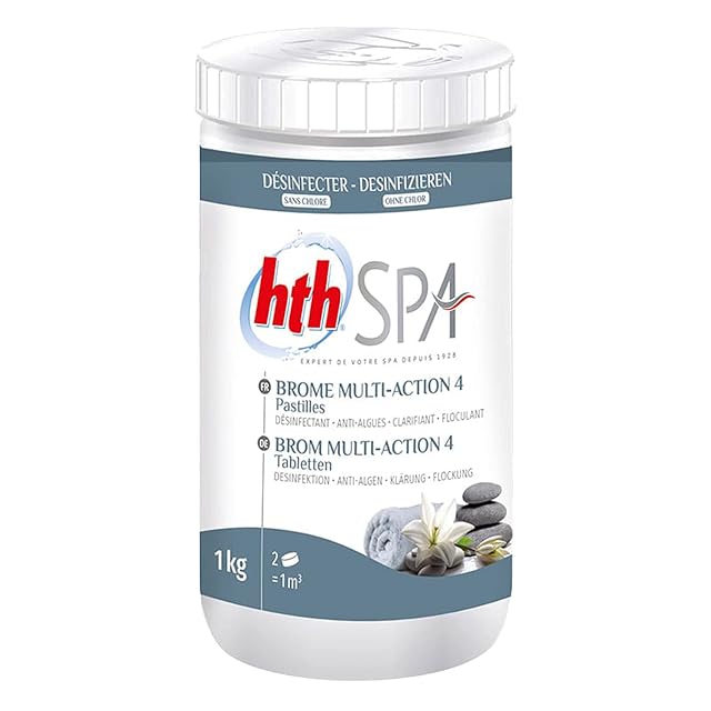 Pastiglie di bromo hth SPA Multi-Action 4 da venti grammi in confezione da un chilogrammo