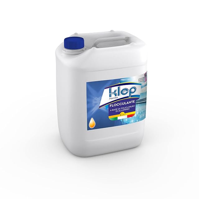 Flocculante liquido KLEP in tanica da cinque litri, a base di cloruro di polialluminio