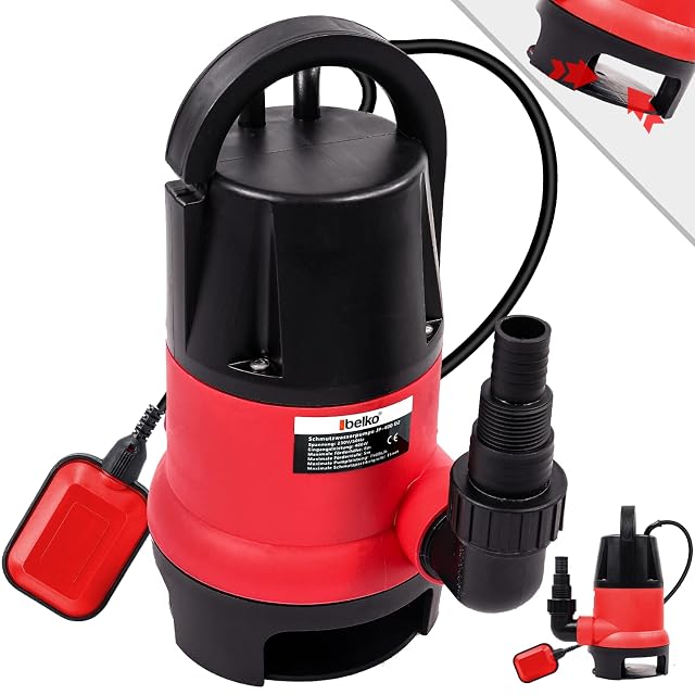 Pompa sommergibile per acque cariche BELKO JP400-D2, con interruttore a galleggiante integrato e maniglia