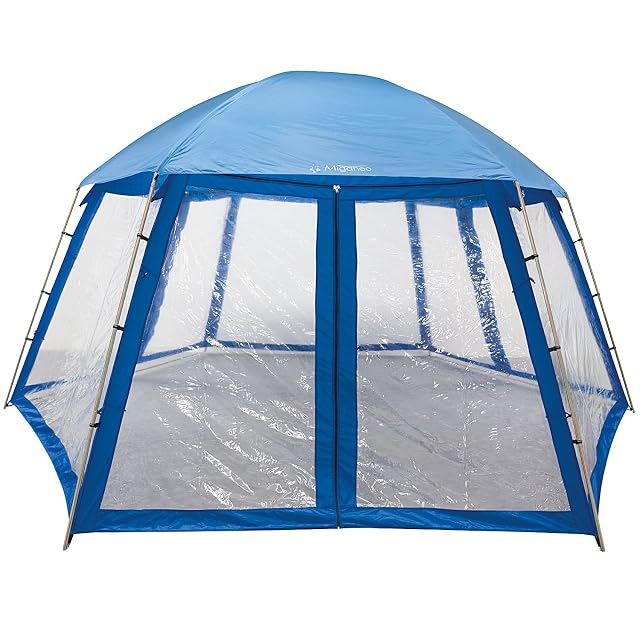 Miganeo Premium-Pavillion da 500 per 433 cm e 250 cm d’altezza, tenda ad armatura metallica eretta sopra una vasca fuori terra