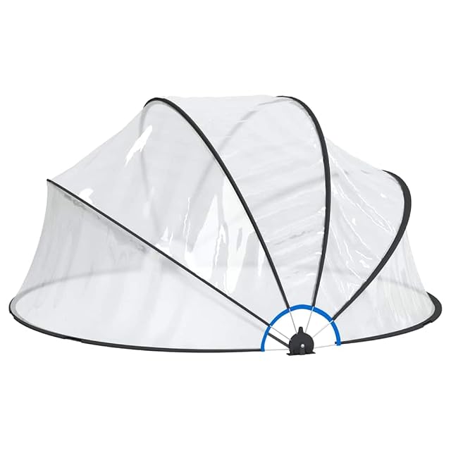 Cupola per vasca vidaXL rotonda e trasparente su armatura in fibra di vetro, 315 cm di diametro e 158 cm d’altezza
