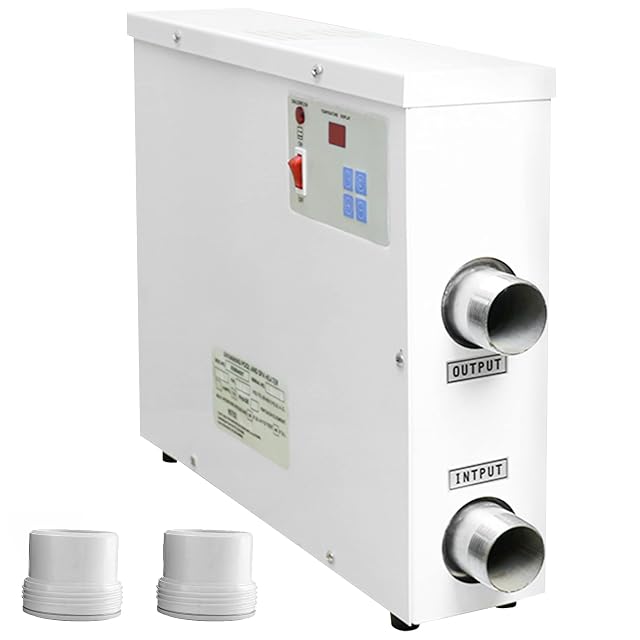 Riscaldatore istantaneo da piscina elettrico TGHY con pannello termostato digitale e corpo rivestito d’alluminio