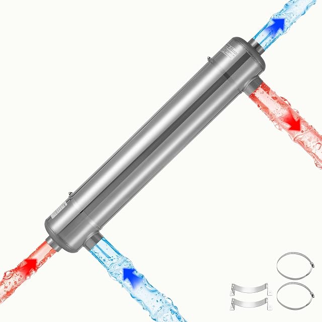 Scambiatore di calore da piscina VEVOR in inox 316, con trenta tubi capillari interni