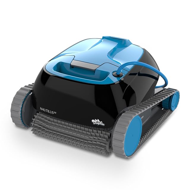 Robot da piscina Dolphin Nautilus CC, col suo cestello filtrante accessibile dall’alto, aperto