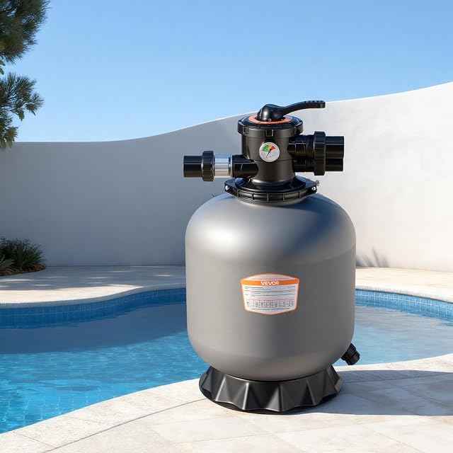 Serbatoio di filtro a sabbia VEVOR da 450 millimetri con valvola multivia a sette posizioni