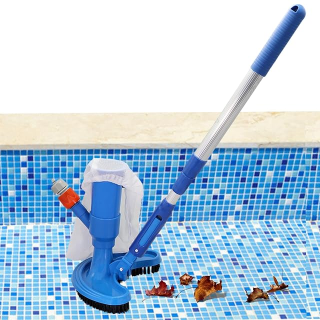 Aspiratore da piscina a mano Raxove con attacco per tubo da giardino e sacchetto di raccolta dei detriti