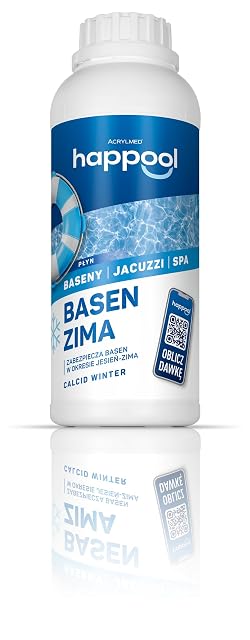 Flacone da un litro di prodotto liquido per lo svernamento delle vasche happool Calcid Winter